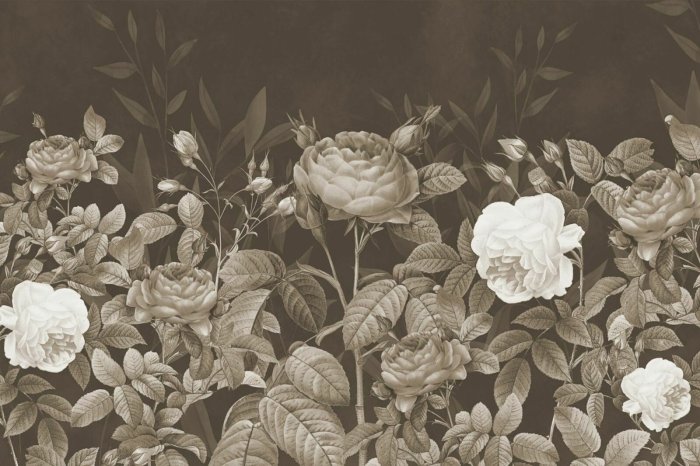 Fotobehang Vintage Sepia Rozen