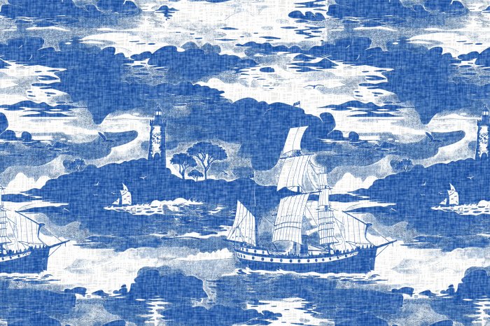 Fotobehang Abstract zeegezicht in blauwe tinten