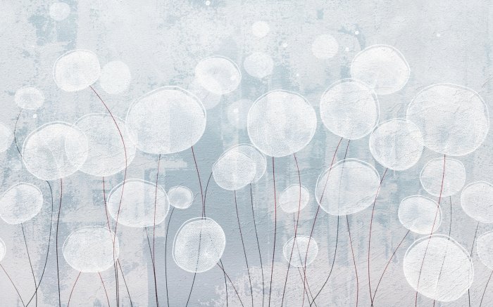 Fotobehang Abstracte paardenbloemen