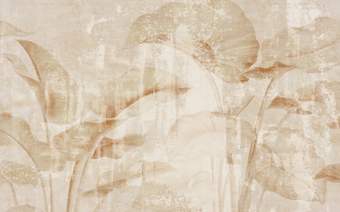 Fotobehang Beige bladeren