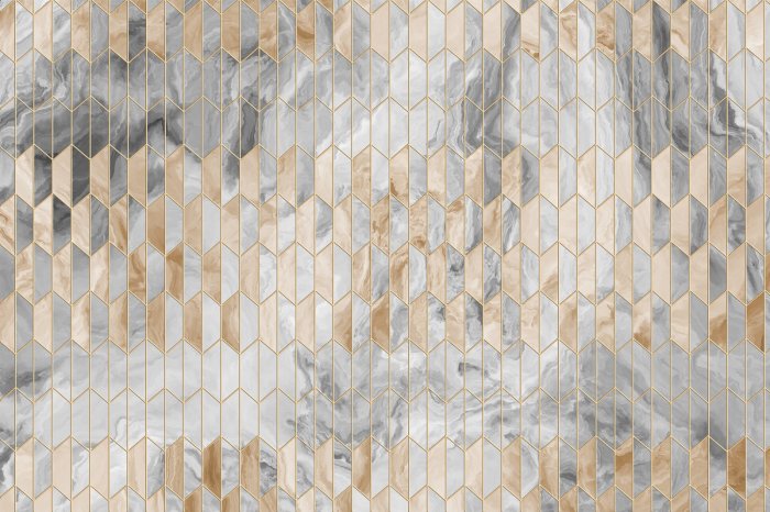 Fotobehang Geometrische abstractie met een marmermotief