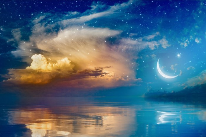 Fotobehang Sternennacht am Meer