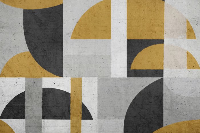 Fotobehang Geometrische vormen op beton