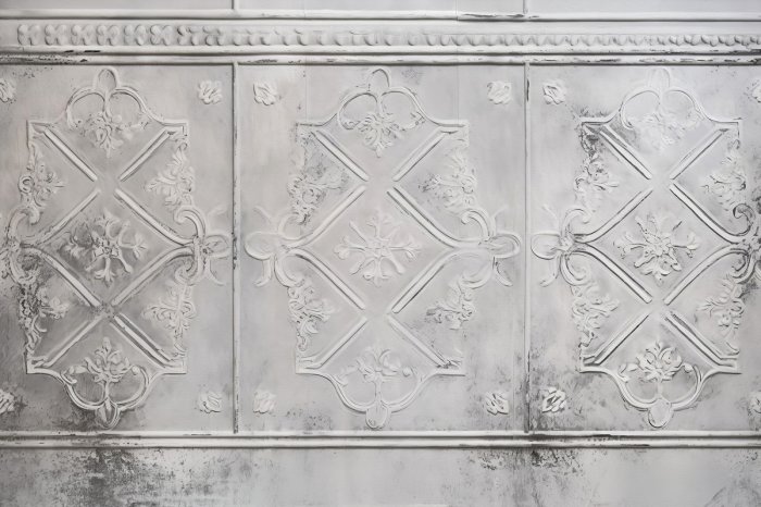 Fotobehang Ruw grijs met subtiele ornamenten