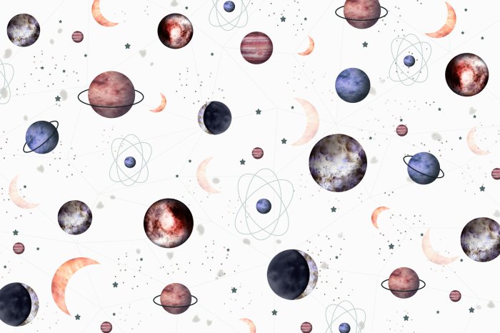 Fotobehang Ruimtelandschap met planeten