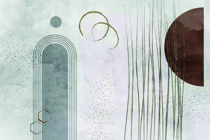 Fotobehang Beton met een motief van bogen en geometrische cirkels