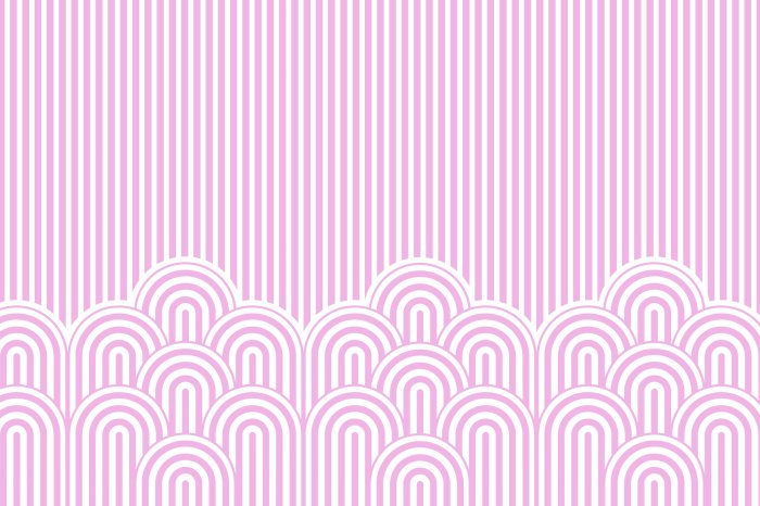 Fotobehang Roze patroon met verticale strepen en bogen