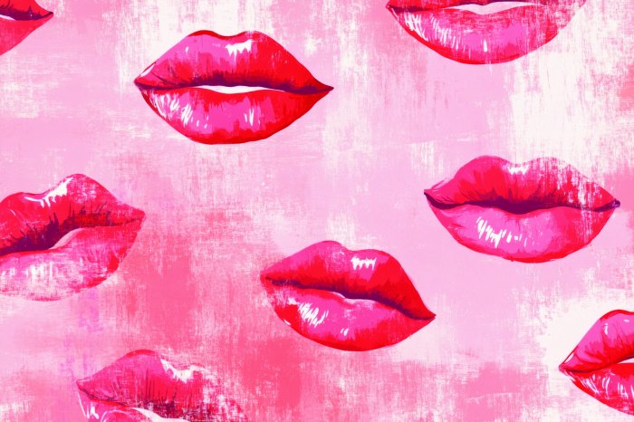 Fotobehang Expressieve rode lippen