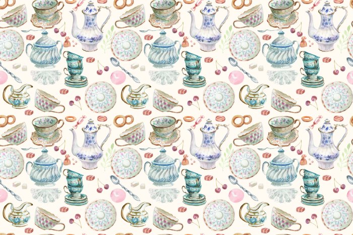 Fotobehang Handbeschilderd keramiek