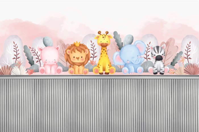 Fotobehang Dieren tussen de vegetatie boven de planken