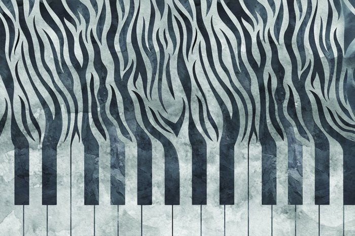 Fotobehang Zebra-stijl pianotoetsen