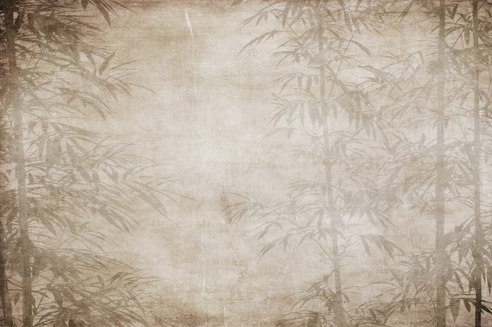 Fotobehang Imitatie van een tropisch bos op papier