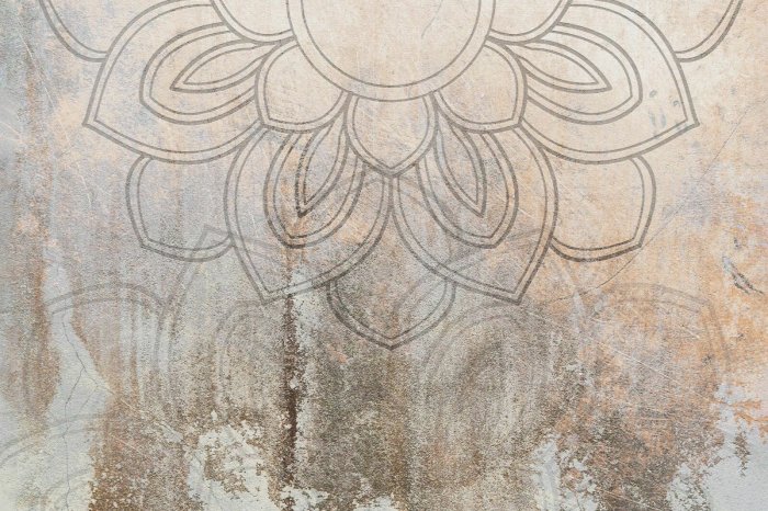 Fotobehang Mandala op een betonnen achtergrond