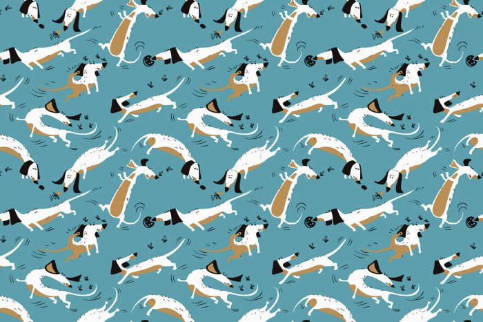 Fotobehang Strippatroon met honden