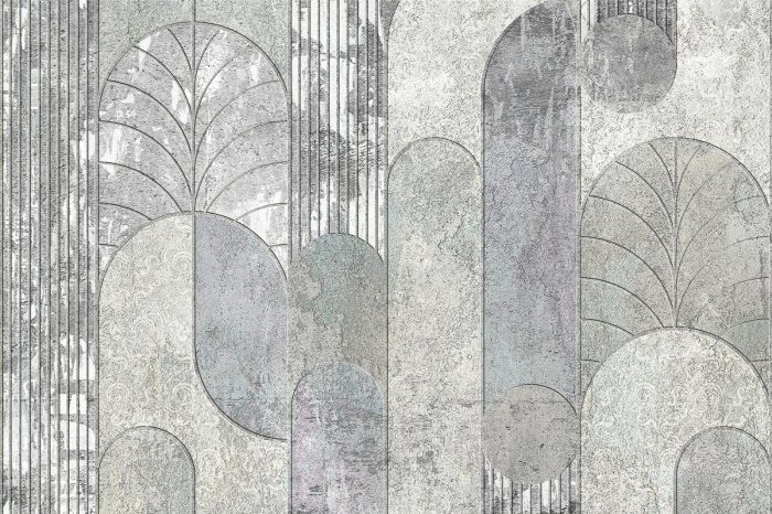 Fotobehang Geometrische bogen op een betonnen achtergrond