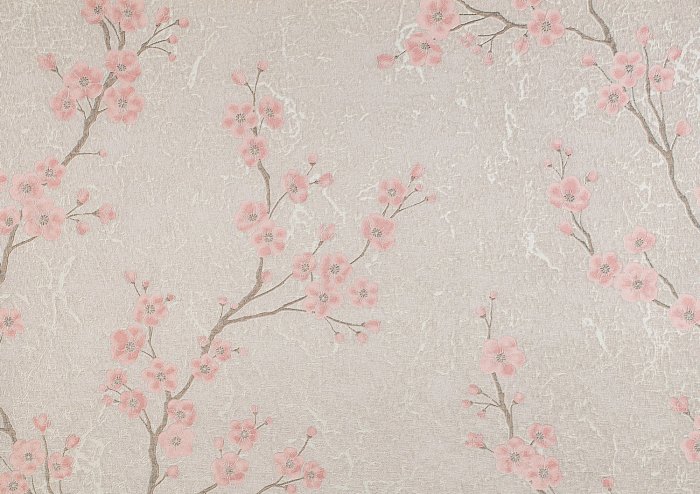 Fotobehang Delicate roze kersenbloesems op de takken