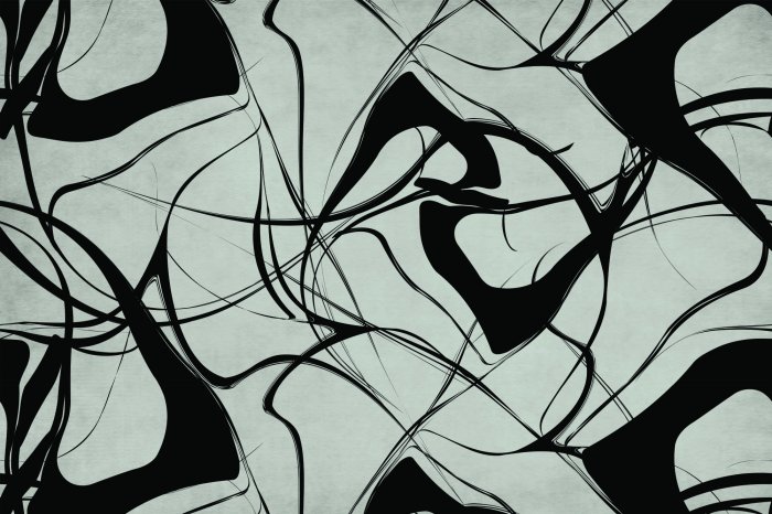 Fotobehang Zwarte abstracte lijnen op een grijze achtergrond