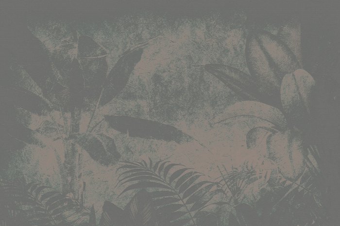 Fotobehang Donkere jungle in abstracte kleuren