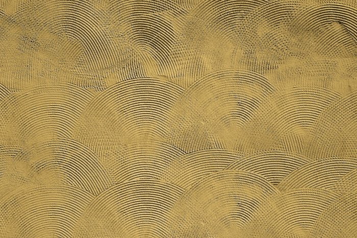 Fotobehang Cirkels op een betonnen muur in een glamoureuze stijl