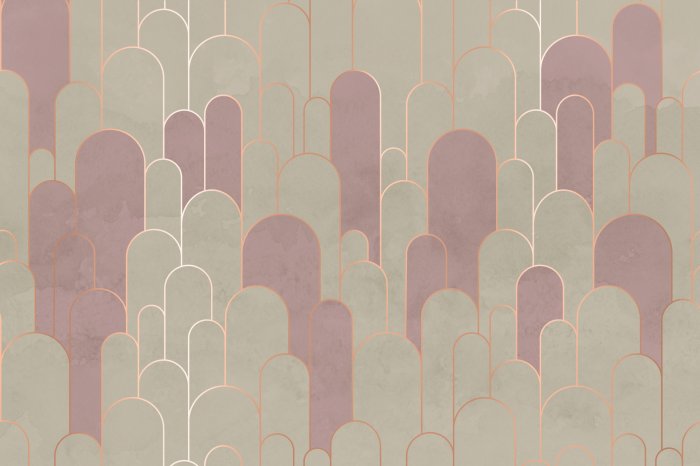 Fotobehang Beige en roze strikken met gouden accenten