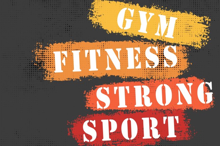 Fotobehang Motiverende sportinscripties voor het interieur van de sportschool