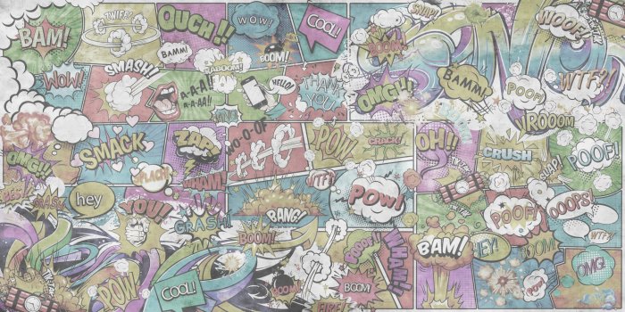 Fotobehang Stripboekgraffiti met tekstballonnen