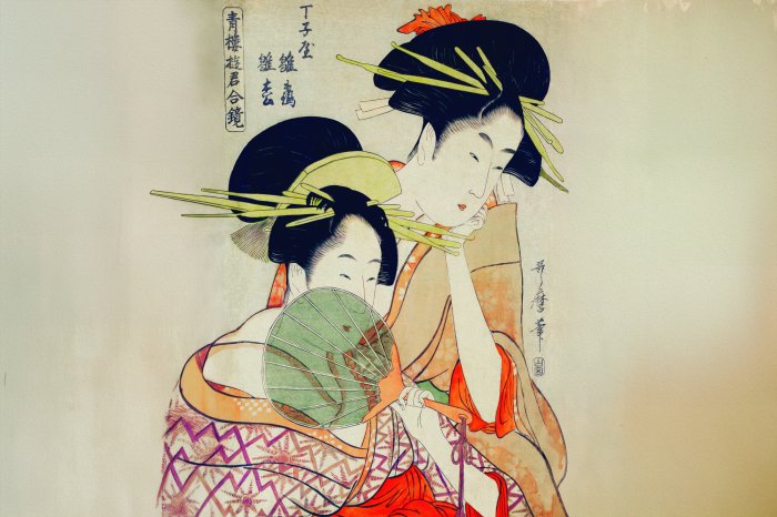 Fotobehang Japanse vrouwen in traditionele kimono