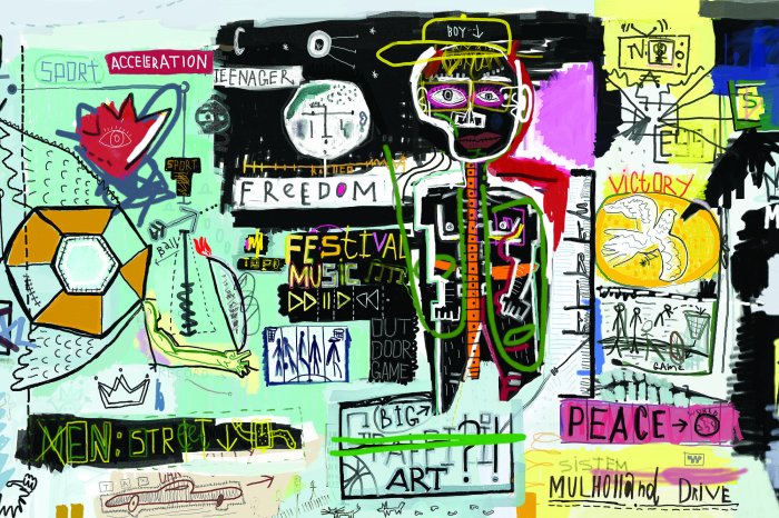 Fotobehang Kleurrijke graffiti en straatkunst met abstracte inscripties