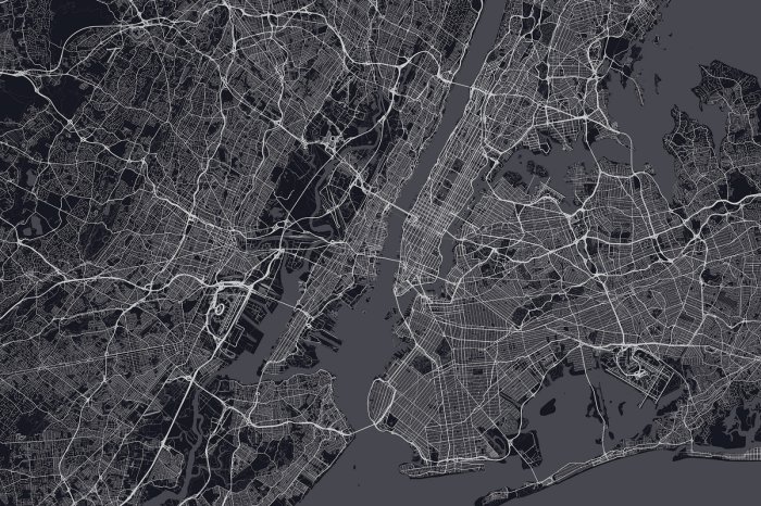 Fotobehang Kaart van Manhattan in New York