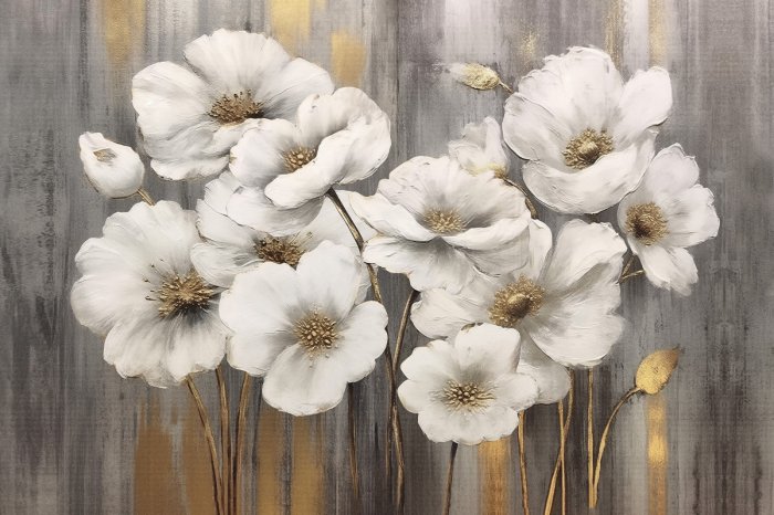 Fotobehang Artistieke wilde bloemen in abstracte vorm