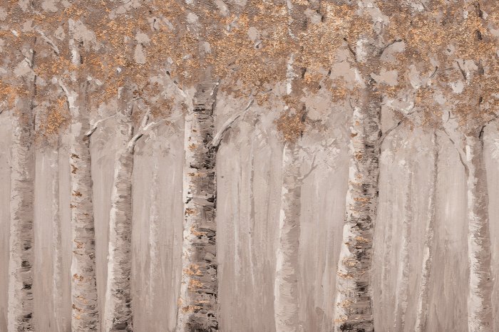 Fotobehang Schilderachtig berkenlandschap