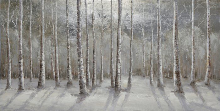 Fotobehang Monochroom berkenbos in de winter