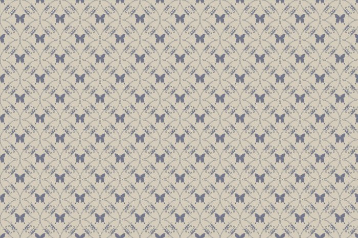 Fotobehang Ornamente und Schmetterlinge im Retro-Stil künstlerisches Muster