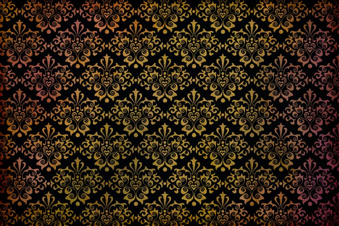 Fotobehang Goudkleurig sierpatroon in een bruine setting