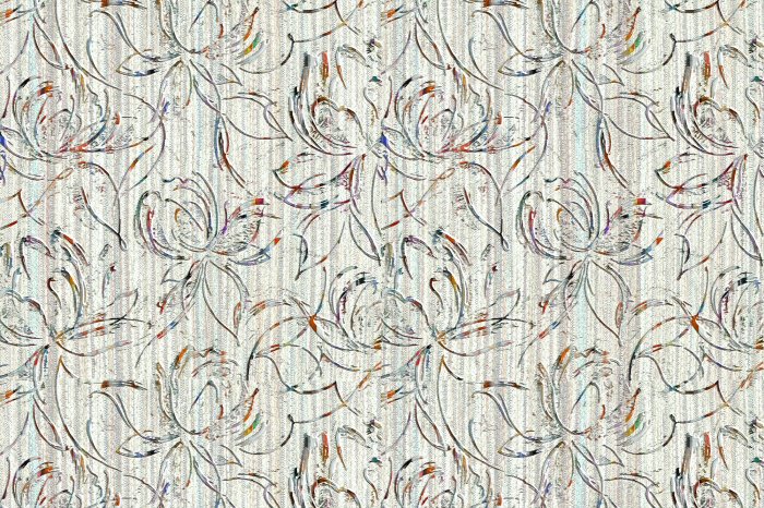 Fotobehang Schets van bloemen op een achtergrond van fijne strepen