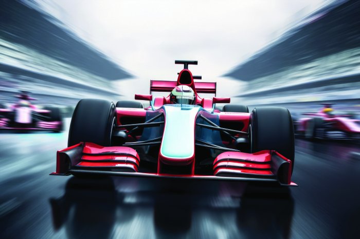 Fotobehang Rode Formule 1 tijdens de race