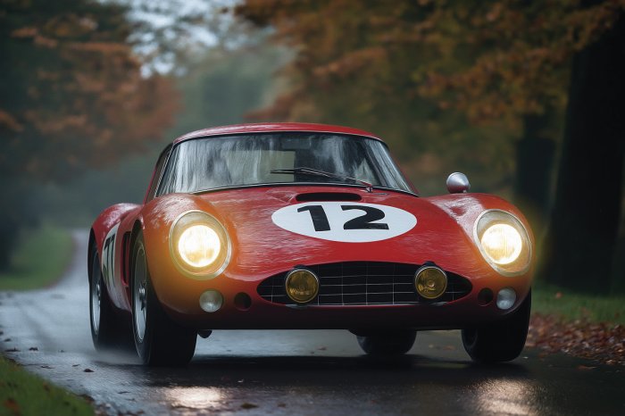 Fotobehang Oldtimerrace op straat