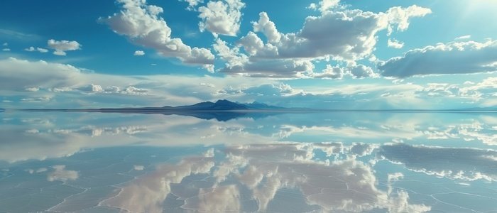 Fotobehang Salar de Uyuni, Bolivia: a vast expanse of salt, mirroring the heavens,