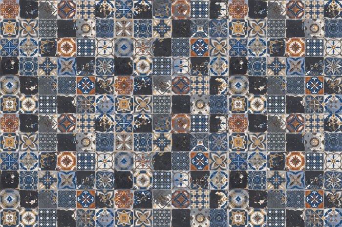 Fotobehang Vierkante siertegels