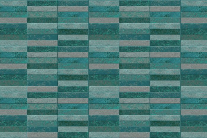 Fotobehang Groene rechthoekige tegels