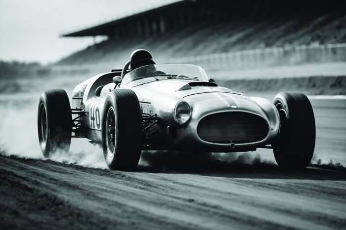 Fotobehang Formule 1-auto&#39;s op volle snelheid op de baan