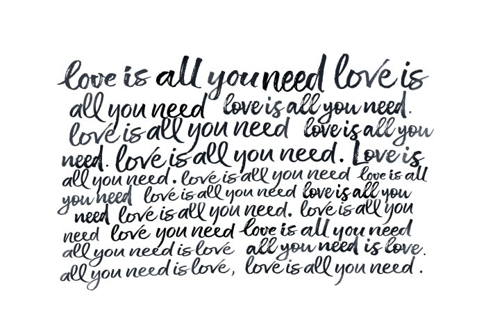 Fotobehang Zwarte beschrijving van liefde op een witte achtergrond