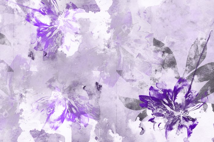 Fotobehang Een subtiel bloemenpatroon met vage kleuren