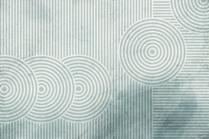 Fotobehang Grijze cirkels met strepen op een lichte achtergrond