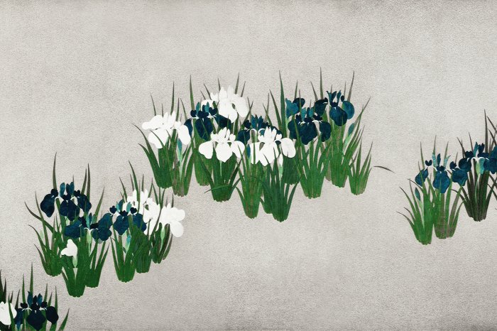 Fotobehang Delicate wilde bloemen op een subtiele achtergrond