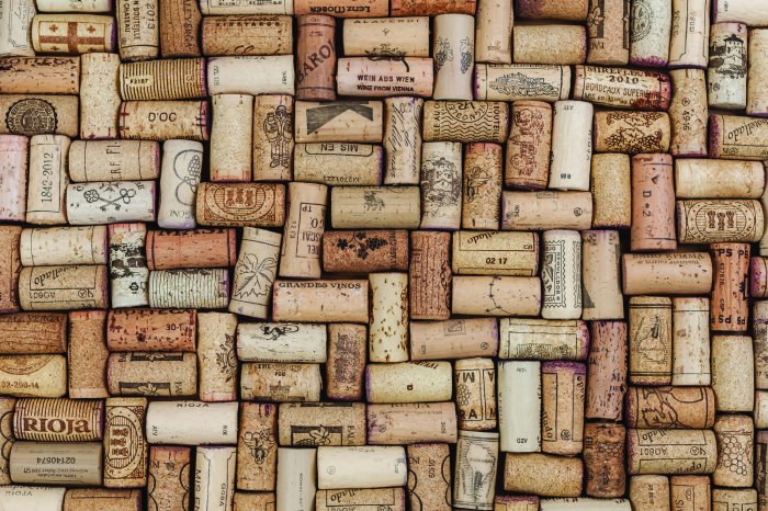 Fotobehang Patroon gemaakt van natuurlijke wijnkurken