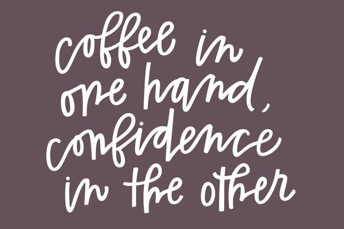 Fotobehang Koffietypografie op een natuurlijke bruine achtergrond