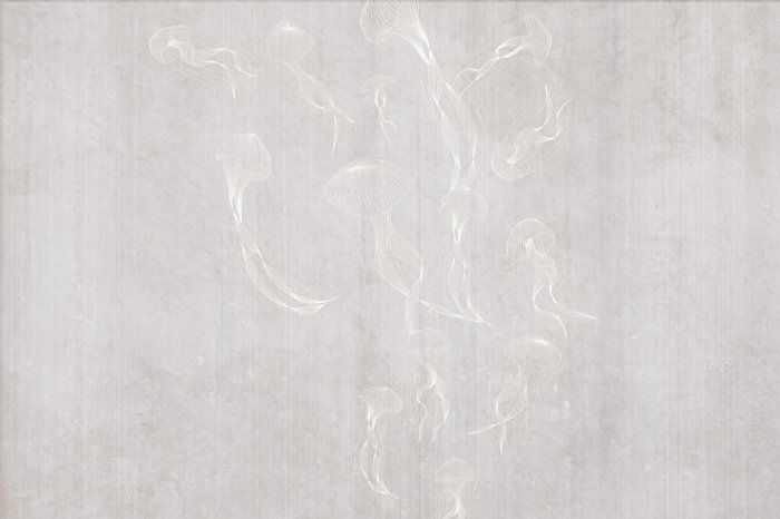 Fotobehang Een subtiele tekening van zeekwallen