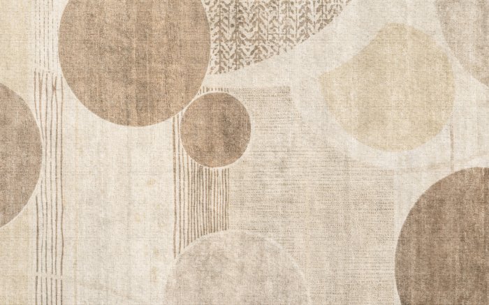 Fotobehang Cirkel- en streepvormen in een bruine opstelling