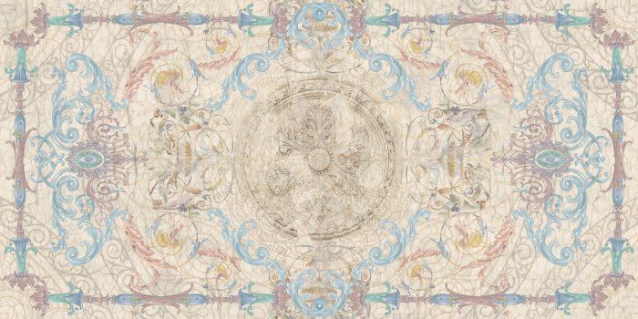 Fotobehang Imitatie van een elegant boho-stijl tapijt